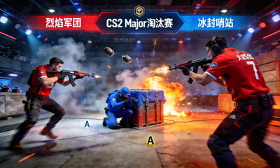 CS2 Major淘汰赛烈焰军团对阵冰封哨站比赛场景