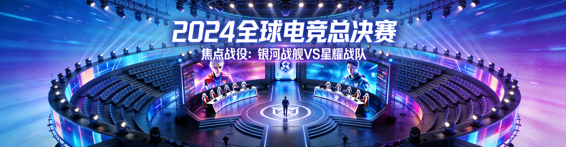 电竞比赛现场全景焦点战役海报背景图